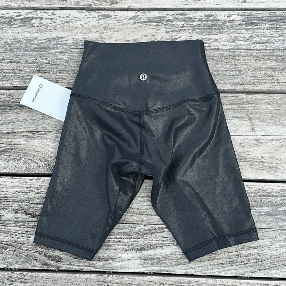 Lululemon Align High-Rise Short 8" Shine size 2 NWT Radiate Foil Print Black